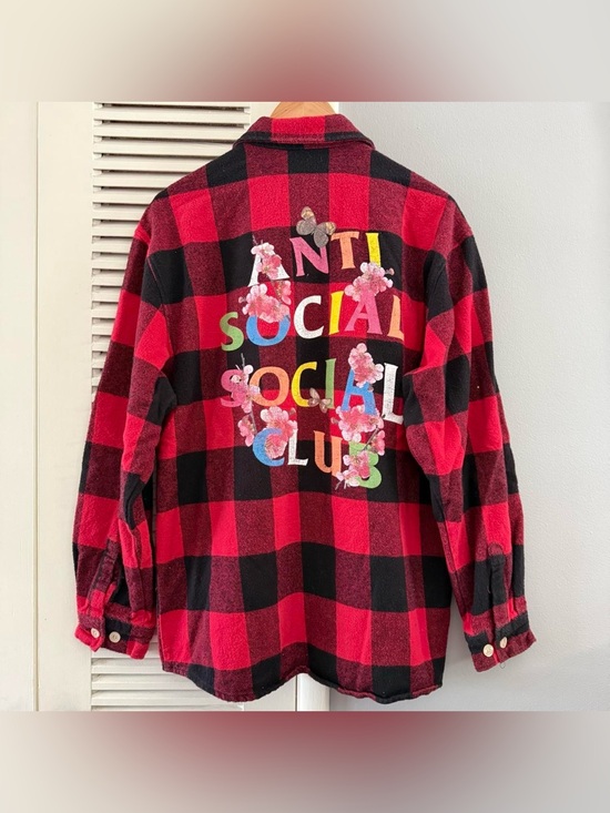 Anti Social Social Club Other - Anti Social Social Club Red Flannel Longsleeve Shirt Size L